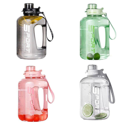 Large Capacity Water Cup Fitness Sports Water Bottle for Gym Outdoor Activities - Black.