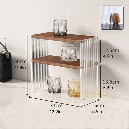 Acrylic Desktop Cup Holder Multi-Purpose Portable Storage Organizer For Home - Brown.
