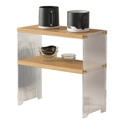 Acrylic Desktop Cup Holder Multi-Purpose Portable Storage Organizer For Home - Brown.
