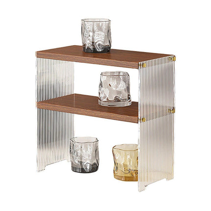 Acrylic Desktop Cup Holder Multi-Purpose Portable Storage Organizer For Home - Brown.