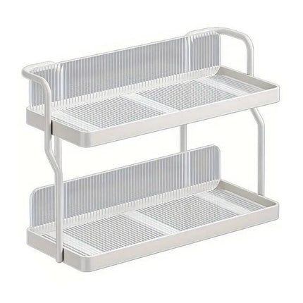2 Tier Shelf Kitchen Storage Rack Organizer for Home and Countertop Organization.