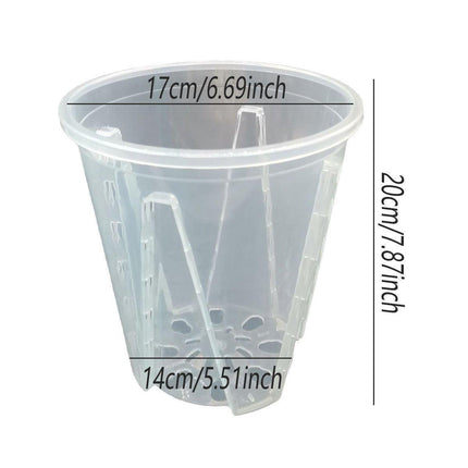 10xClear Plastic Orchid Pots with Holes for Phalaenopsis Root Aeration.