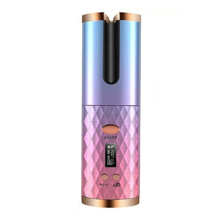 Lcd Cordless Auto Rotating Hair Curler Hair Waver Curling Iron Wireless Ceramic - Colourful.