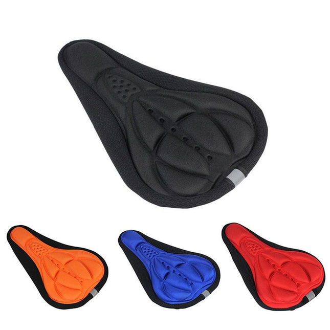 Thick Silicone Bike Seat Cover Comfort Gel Cycling Bicycle Saddle Cushion Pad - Set of 4 Colours.