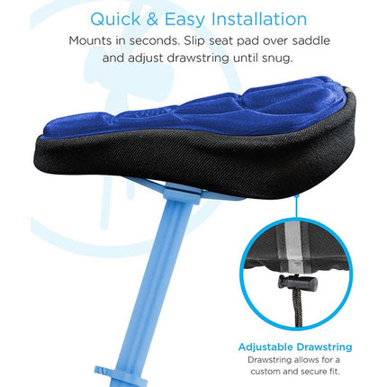 Thick Silicone Bike Seat Cover Comfort Gel Cycling Bicycle Saddle Cushion Pad - Set of 4 Colours.