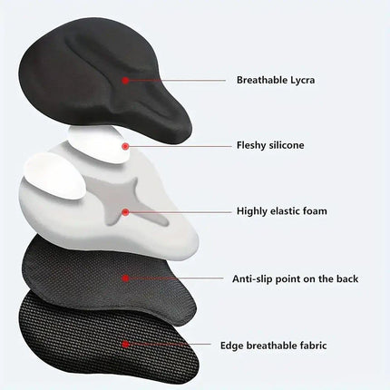 Soft Silicone Bicycle Seat Cover Comfortable Mountain Bike Cushion Thickened.