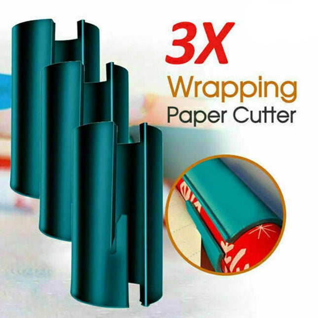 3PCS Sliding Wrapping Paper Cutter Christmas Gift Roll Cutting Tool.