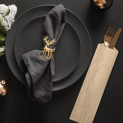 100PCS Paper Cutlery Bag Utensil Pouch Tableware Cover Restaurant Packaging Bag.
