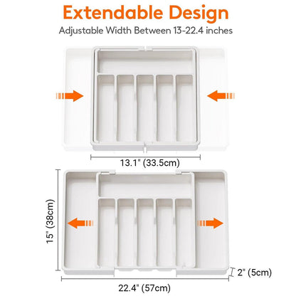Portable Tableware Storage Box Telescopic Household Storage Tray Organizer.