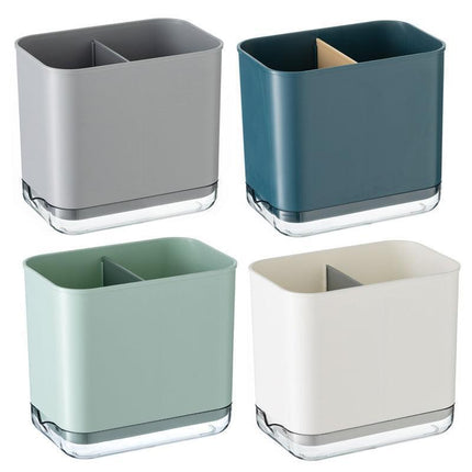 Cutlery Drainer Basket Multifunctional Storage Holder Box Spoon Drain Rack - Blue.