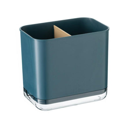Cutlery Drainer Basket Multifunctional Storage Holder Box Spoon Drain Rack - Blue.