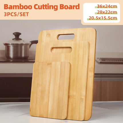 Household Cutting Board Set 3PCS Square Wooden Kitchen Chopping Boards For Food.