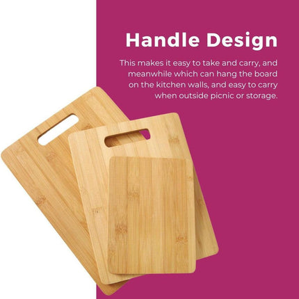 Household Cutting Board Set 3PCS Square Wooden Kitchen Chopping Boards For Food.