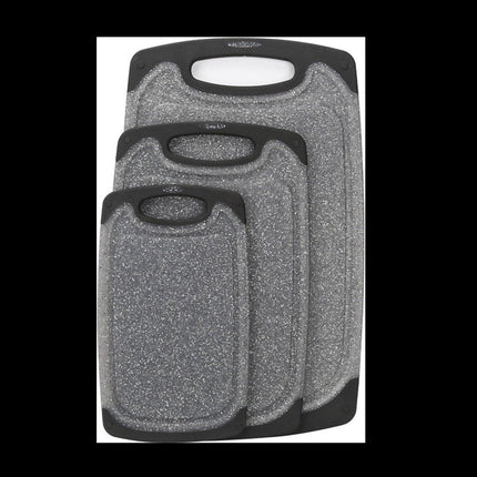 3pcs Wheat Straw Plastic Cutting Board Set Chopping Board Kitchen - Black.