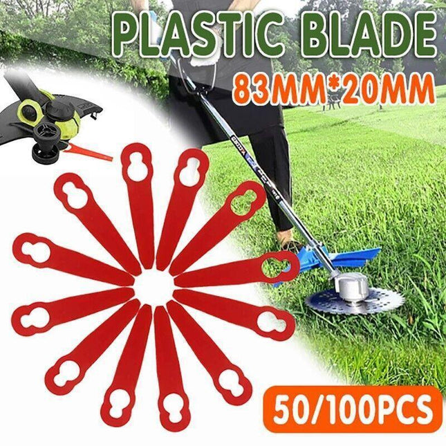 Grass Trimmer Plastic Blades Part Cutter Replace Acc Crop For Ozito Bosh Kuller - 100PCS.
