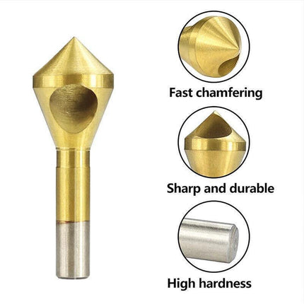 4PCS HSS Countersink Chamfer Drill Bit Set Titanium Coated Deburring Tools.