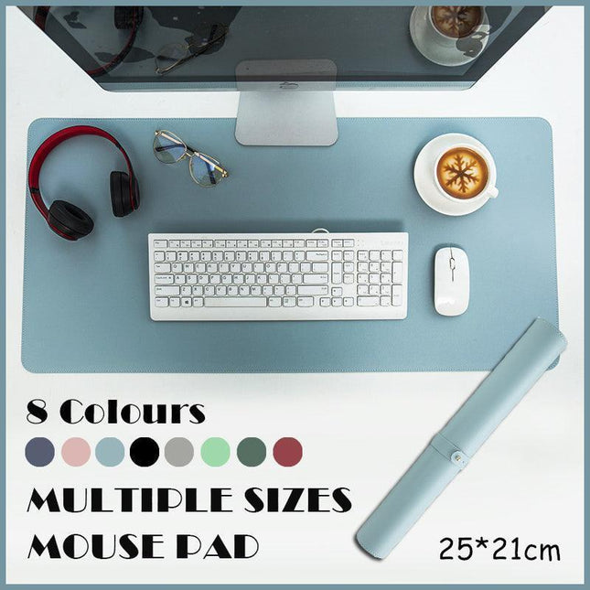 Leather Mouse Pad Gaming Waterproof Desk Mat 25 x 21cm Anti Slip - Dark Green.