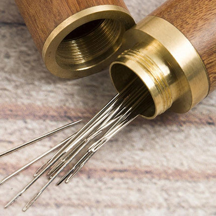 Stainless Steel Self-Threading Needles Opening Sewing Darning Needles 12/24 Pcs - 12PCS.