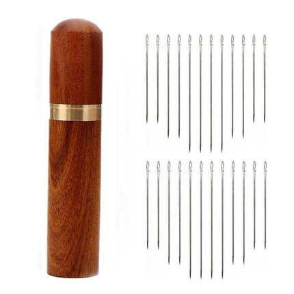 Stainless Steel Self-Threading Needles Opening Sewing Darning Needles 12/24 Pcs - 12PCS.
