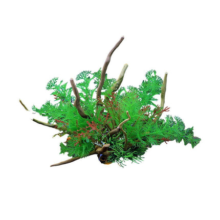 Aquarium Landscaping Decoration Artificial Wood and Plants Fish Tank Ornament - CM1902-Green.