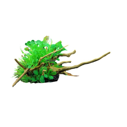 Aquarium Landscaping Decoration Artificial Wood and Plants Fish Tank Ornament - CM2201-Dark Red.