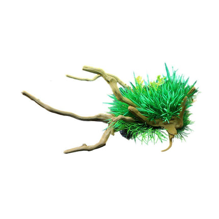 Aquarium Landscaping Decoration Artificial Wood and Plants Fish Tank Ornament - CM2201-Dark Red.