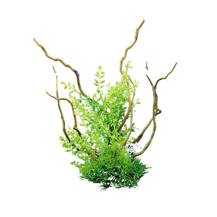 Aquarium Landscaping Decoration Artificial Wood and Plants Fish Tank Ornament - CM2201-Dark Red.