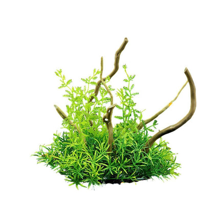 Aquarium Landscaping Decoration Artificial Wood and Plants Fish Tank Ornament - CM2503-Green.