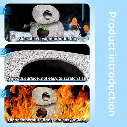 Clay Pot Aquarium Decoration Shrimp House Cichlid Breeding Tank Fish Nest - Nine Holes.