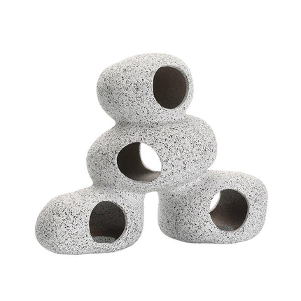 Clay Pot Aquarium Decoration Shrimp House Cichlid Breeding Tank Fish Nest - Nine Holes.