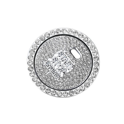 Bling Crystal Ring For Car One Key Engine Start Stop Decoration Button - White.