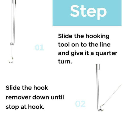 Fishing Hook Remover Stainless Steel Fishhook Dehooker Hook Detacher Extractor - Black.