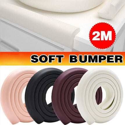 Foam Edge Guard Strip for Desks and Tables with Corner Protector Bumper Tape - Brown.