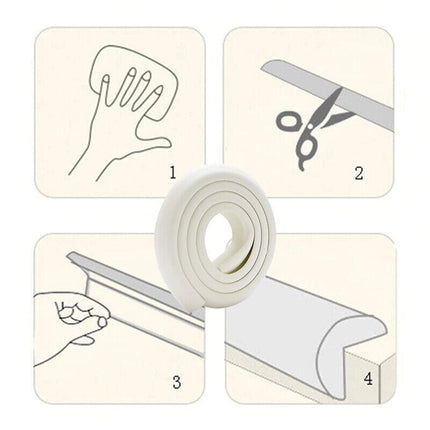 Foam Edge Guard Strip for Desks and Tables with Corner Protector Bumper Tape - Brown.