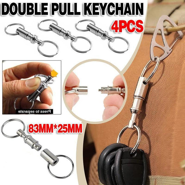 4X Detachable Quick Release Removable Keyring Keychain Key Ring Pull Apart Split.