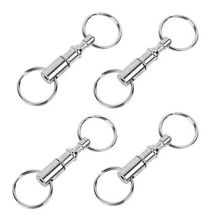 4X Detachable Quick Release Removable Keyring Keychain Key Ring Pull Apart Split.