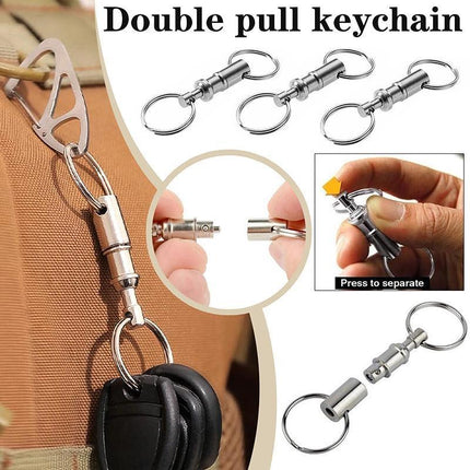 4X Detachable Quick Release Removable Keyring Keychain Key Ring Pull Apart Split.