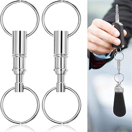 4X Detachable Quick Release Removable Keyring Keychain Key Ring Pull Apart Split.