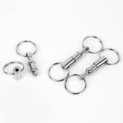 4X Detachable Quick Release Removable Keyring Keychain Key Ring Pull Apart Split.