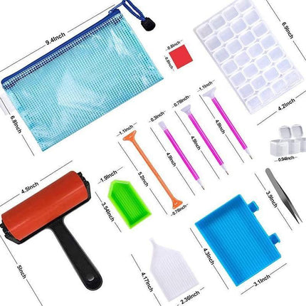 22 Piece 5D Diamond Painting Tools Box Diamond Accessories Diy Art Craft Pen Set.