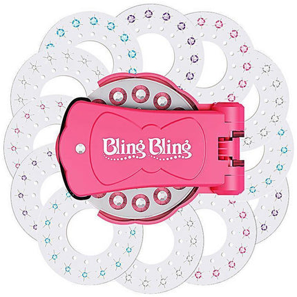 Diamond Hair Sparkle Stapler Machine Tools Kit Gems for Shirt Decor Girls - 1 hair sticking drill +12 sticking drills.