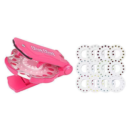 Diamond Hair Sparkle Stapler Machine Tools Kit Gems for Shirt Decor Girls - 1 hair sticking drill +12 sticking drills.