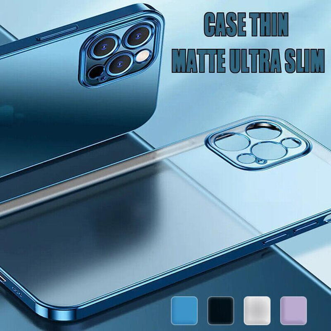 Purple For iPhone 13 12 11 Pro Max Case Thin Matte Ultra Slim Shockproof Clear Cover - iPhone 13 Mini.