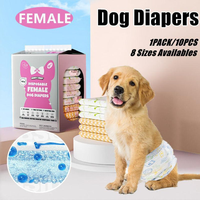 Disposable Female Dog Diapers Leakproof Breathable with Colour Indicator - S 26-46cm.
