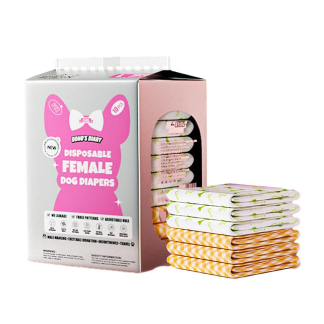 Disposable Female Dog Diapers Leakproof Breathable with Colour Indicator - S 26-46cm.