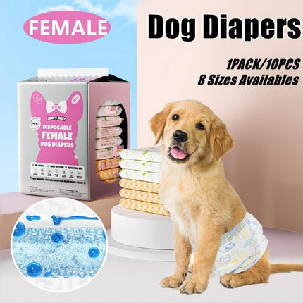 Disposable Female Dog Diapers Leakproof Breathable with Colour Indicator - XS 22-40cm.