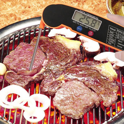 Foldable Digital Thermometer Probe Temperature Kitchen Cooking Food Bbq Meat Jam - Black.