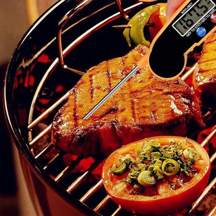 Foldable Digital Thermometer Probe Temperature Kitchen Cooking Food Bbq Meat Jam - Black.