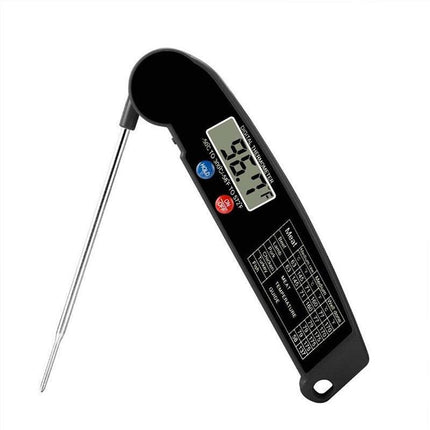 Foldable Digital Thermometer Probe Temperature Kitchen Cooking Food Bbq Meat Jam - Black.