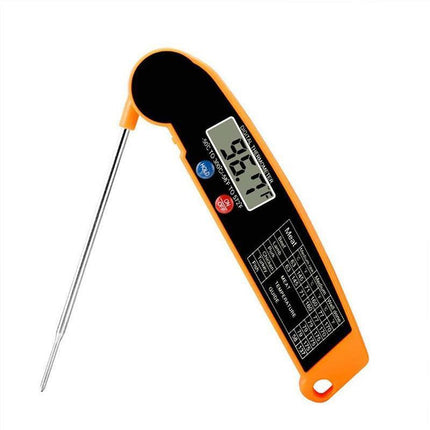 Foldable Digital Thermometer Probe Temperature Kitchen Cooking Food Bbq Meat Jam - Black.